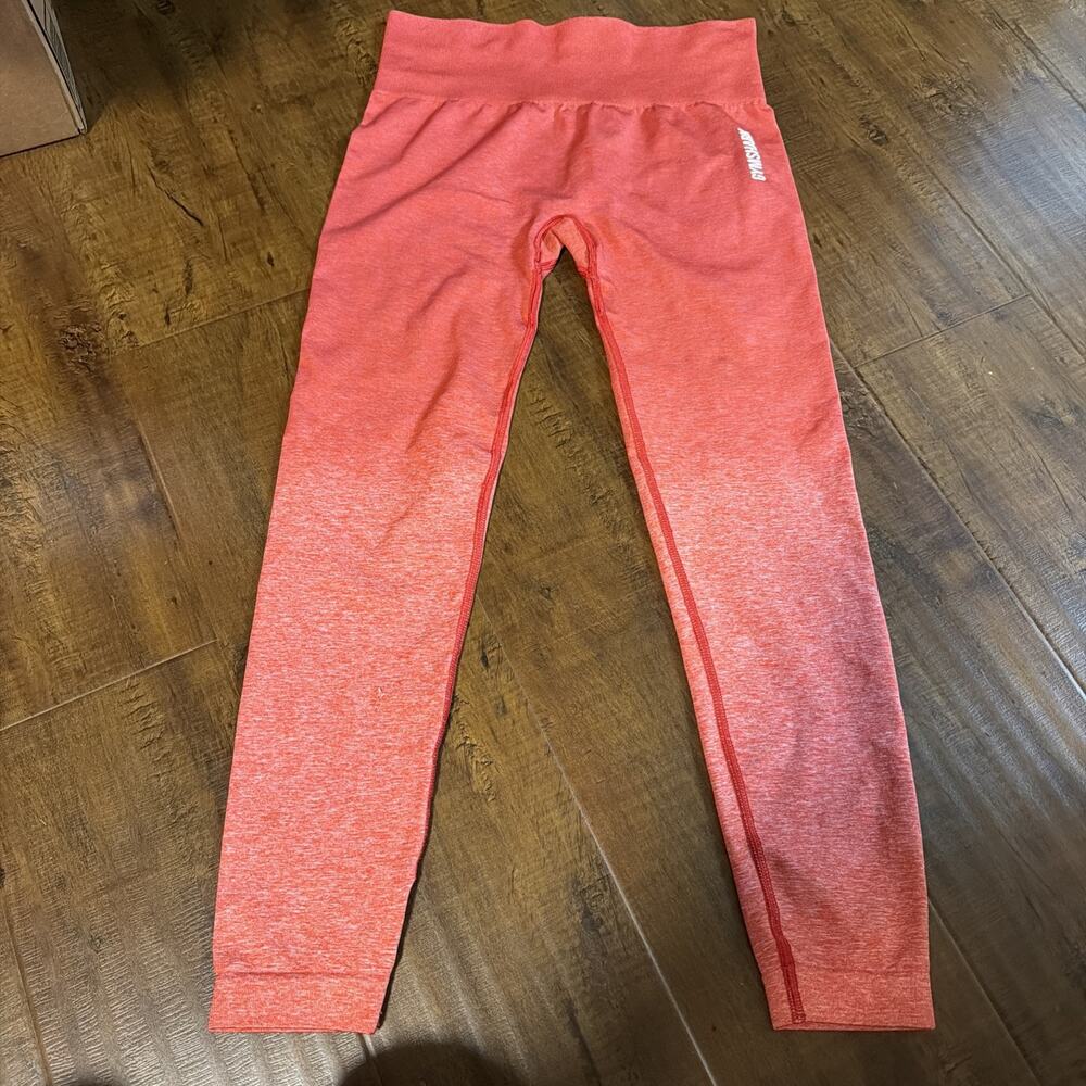 Gymshark Heathered bright red/orange compression Workout Legging Women’s Medium